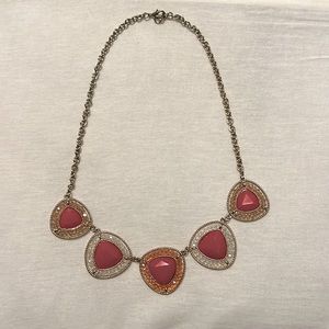 Coral beaded statement necklace